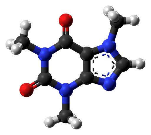 A molecule of caffeine; source: Wikimedia Commons